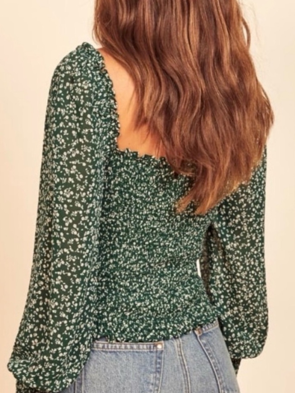 Abercrombie Smocked Square Neck Blouse